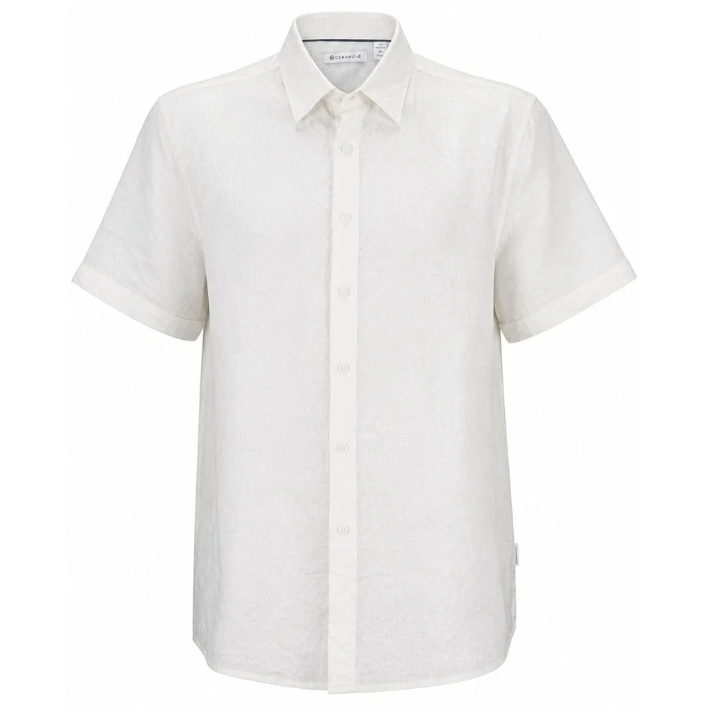 Cubavera Linen Shirt Men XL White Short Sleeve Button Front NWT - Picture 1 of 8